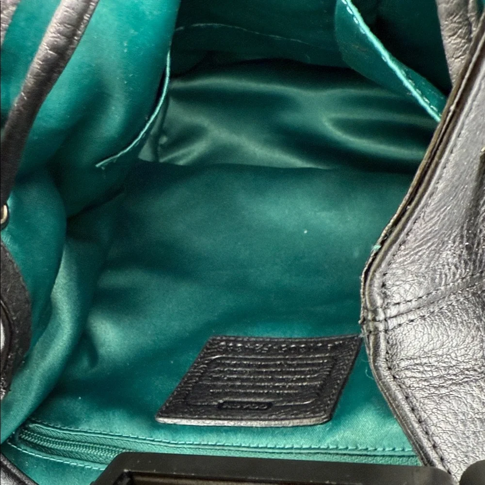 Vintage Coach Black Leather Daypack- EUC
